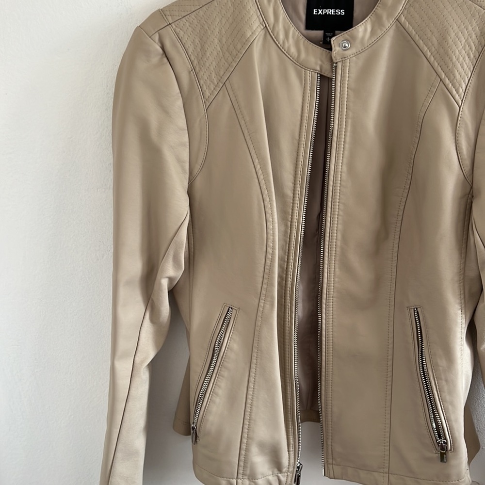 Express Nude Faux-Leather Jacket - Picture 3 of 5